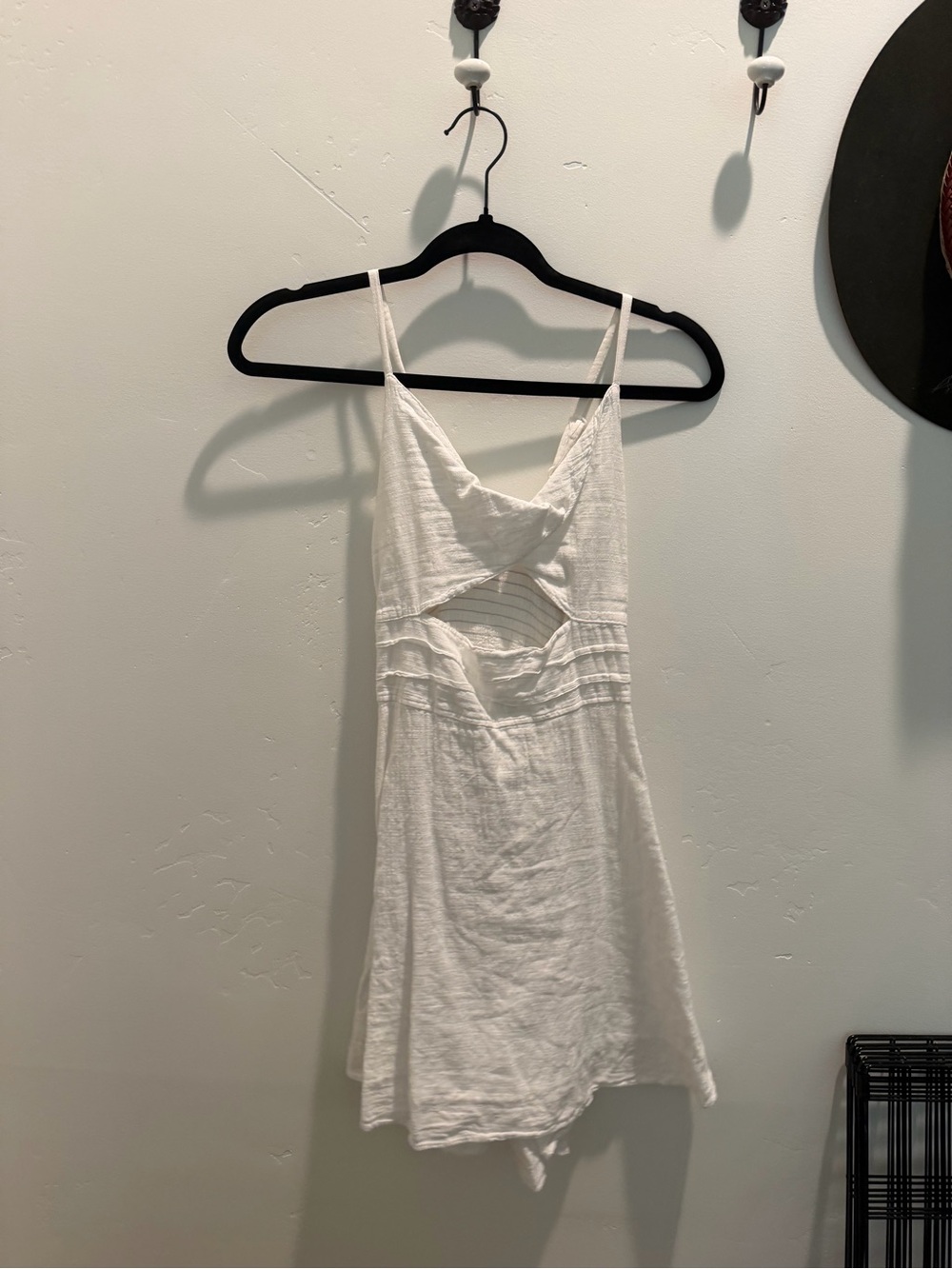 White Spaghetti Strap Cutout Sundress